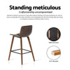 Bentwood Walnut PU Leather Bar Stools – Set of 4 - OZ Home Deals