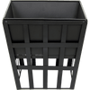 Black Fire Pit Square Log Patio Garden Heater Outdoor Table Top BBQ Camping - OZ Home Deals