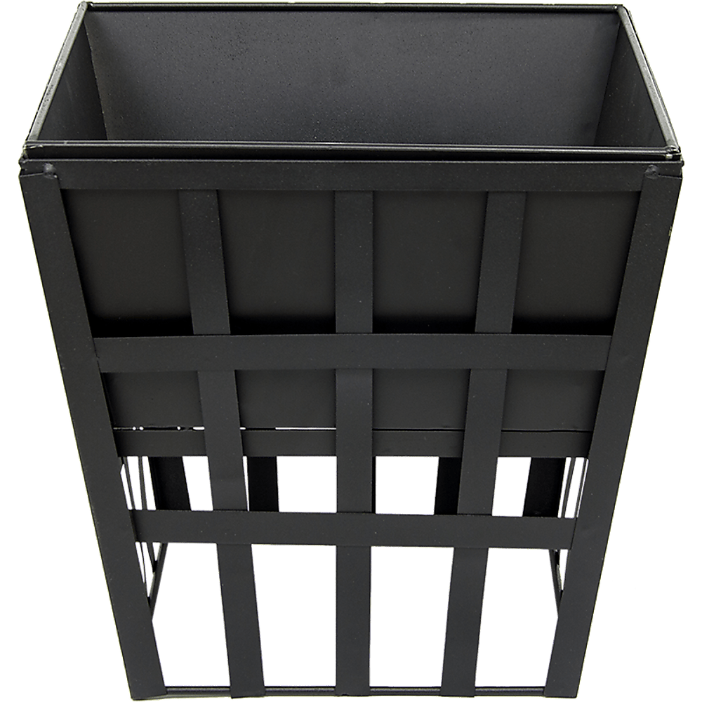 Black Fire Pit Square Log Patio Garden Heater Outdoor Table Top BBQ Camping - OZ Home Deals