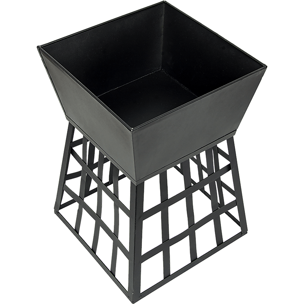 Black Fire Pit Square Log Patio Garden Heater Outdoor Table Top BBQ Camping - OZ Home Deals