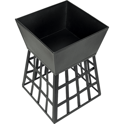 Black Fire Pit Square Log Patio Garden Heater Outdoor Table Top BBQ Camping - OZ Home Deals