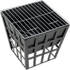 Black Fire Pit Square Log Patio Garden Heater Outdoor Table Top BBQ Camping - OZ Home Deals
