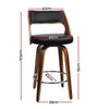 Bondi 2 - Piece PU Leather Rotating Bar Stools – Black - OZ Home Deals
