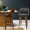 Bondi 2 - Piece PU Leather Rotating Bar Stools – Black - OZ Home Deals