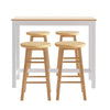 Byron 5-Piece Bar Table & Stools Set – Pine & Natural Beech Wood - OZ Home Deals
