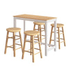 Byron 5-Piece Bar Table & Stools Set – Pine & Natural Beech Wood - OZ Home Deals