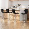 ChromeLift PU Leather Bar Stools – Set of 4 (Black) - OZ Home Deals