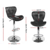 ChromeLift PU Leather Bar Stools – Set of 4 (Black) - OZ Home Deals