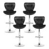 ChromeLift PU Leather Bar Stools – Set of 4 (Black) - OZ Home Deals