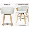 Coogee 2-Piece Bentwood Bar Stools – White PU Leather, 66cm - OZ Home Deals