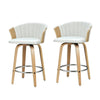 Coogee 2-Piece Bentwood Bar Stools – White PU Leather, 66cm - OZ Home Deals