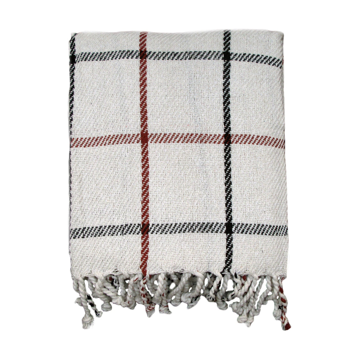 Cotton Fringe Throw Checkered - OZ Home Deals