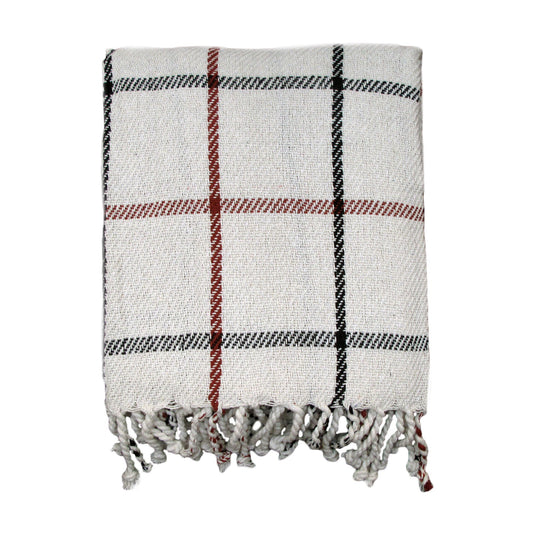 Cotton Fringe Throw Checkered - OZ Home Deals