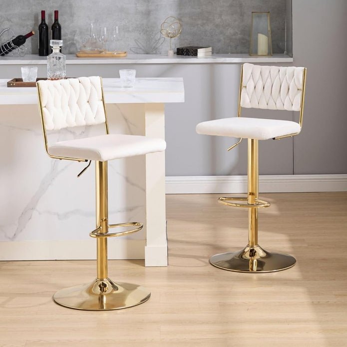 Damak Velvet Adjustable Bar Stools – Set of 2 - OZ Home Deals