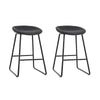 Everest PU Leather Bar Stools – Black Metal Frame, 65cm - OZ Home Deals