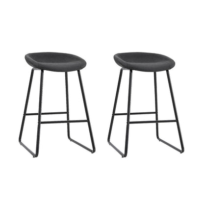 Everest PU Leather Bar Stools – Black Metal Frame, 65cm - OZ Home Deals