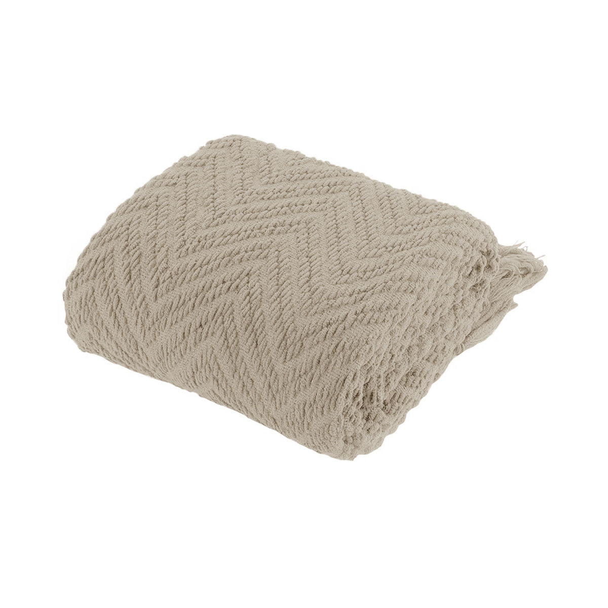 Ezra Taupe Knitted Throw Rug - OZ Home Deals