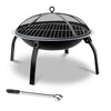 Fire Pit BBQ Charcoal Smoker Portable Outdoor Camping Pits Patio Fireplace 22" - OZ Home Deals