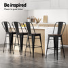Forgewood Industrial Bar Stools – Set of 4 (Black &amp; Walnut) - OZ Home Deals