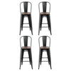 Forgewood Industrial Bar Stools – Set of 4 (Black &amp; Walnut) - OZ Home Deals