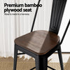 Forgewood Industrial Bar Stools – Set of 4 (Black &amp; Walnut) - OZ Home Deals