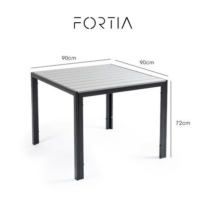 Fortia 90 x 90cm Outdoor Dining Table, Square, Furniture for Outside - OZ Home Deals
