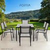 Fortia Outdoor Dining Table 150x90x72cm – Black/Light Grey Polywood & Steel Frame - OZ Home Deals