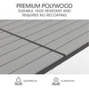 Fortia Outdoor Dining Table 150x90x72cm – Black/Light Grey Polywood & Steel Frame - OZ Home Deals