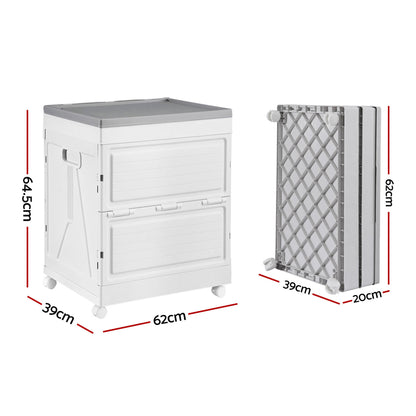 Gardeon 159L Outdoor Storage Box Stackable Cupboard Camping Organizer Wheels - OZ Home Deals