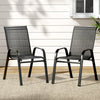 Gardeon 2PC Outdoor Dining Chairs Stackable Lounge Chair Patio Furniture Black - OZ Home Deals