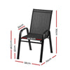 Gardeon 2PC Outdoor Dining Chairs Stackable Lounge Chair Patio Furniture Black - OZ Home Deals