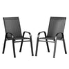 Gardeon 2PC Outdoor Dining Chairs Stackable Lounge Chair Patio Furniture Black - OZ Home Deals
