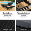 Gardeon 2PC Sun Lounge Wicker Lounger Outdoor Furniture Beach Chair Patio Adjustable Cushion Black - OZ Home Deals