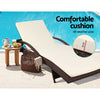 Gardeon 2PC Sun Lounge Wicker Lounger Outdoor Furniture Beach Chair Patio Adjustable Cushion Brown - OZ Home Deals