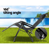 Gardeon 2PC Zero Gravity Chair Folding Outdoor Recliner Adjustable Sun Lounge Camping Black - OZ Home Deals