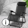 Gardeon 2PC Zero Gravity Chair Folding Outdoor Recliner Adjustable Sun Lounge Camping Black - OZ Home Deals