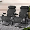 Gardeon 2PC Zero Gravity Chair Folding Outdoor Recliner Adjustable Sun Lounge Camping Black - OZ Home Deals