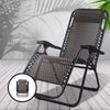 Gardeon 2PC Zero Gravity Chair Folding Outdoor Recliner Adjustable Sun Lounge Camping Grey - OZ Home Deals