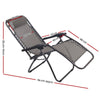 Gardeon 2PC Zero Gravity Chair Folding Outdoor Recliner Adjustable Sun Lounge Camping Grey - OZ Home Deals