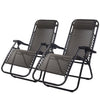 Gardeon 2PC Zero Gravity Chair Folding Outdoor Recliner Adjustable Sun Lounge Camping Grey - OZ Home Deals