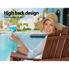 Gardeon 3PC Adirondack Outdoor Table and Chairs Wooden Beach Chair Brown - OZ Home Deals