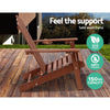 Gardeon 3PC Adirondack Outdoor Table and Chairs Wooden Beach Chair Brown - OZ Home Deals