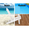 Gardeon 3PC Adirondack Outdoor Table and Chairs Wooden Beach Chair White - OZ Home Deals