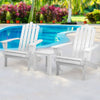 Gardeon 3PC Adirondack Outdoor Table and Chairs Wooden Beach Chair White - OZ Home Deals