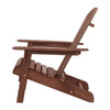 Gardeon 3PC Adirondack Outdoor Table and Chairs Wooden Foldable Beach Chair Brown - OZ Home Deals