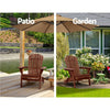 Gardeon 3PC Adirondack Outdoor Table and Chairs Wooden Foldable Beach Chair Brown - OZ Home Deals