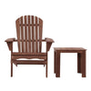 Gardeon 3PC Adirondack Outdoor Table and Chairs Wooden Foldable Beach Chair Brown - OZ Home Deals