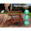 Gardeon 3PC Adirondack Outdoor Table and Chairs Wooden Foldable Beach Chair Brown - OZ Home Deals