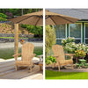 Gardeon 3PC Adirondack Outdoor Table and Chairs Wooden Foldable Beach Chair Natural - OZ Home Deals