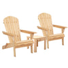 Gardeon 3PC Adirondack Outdoor Table and Chairs Wooden Foldable Beach Chair Natural - OZ Home Deals